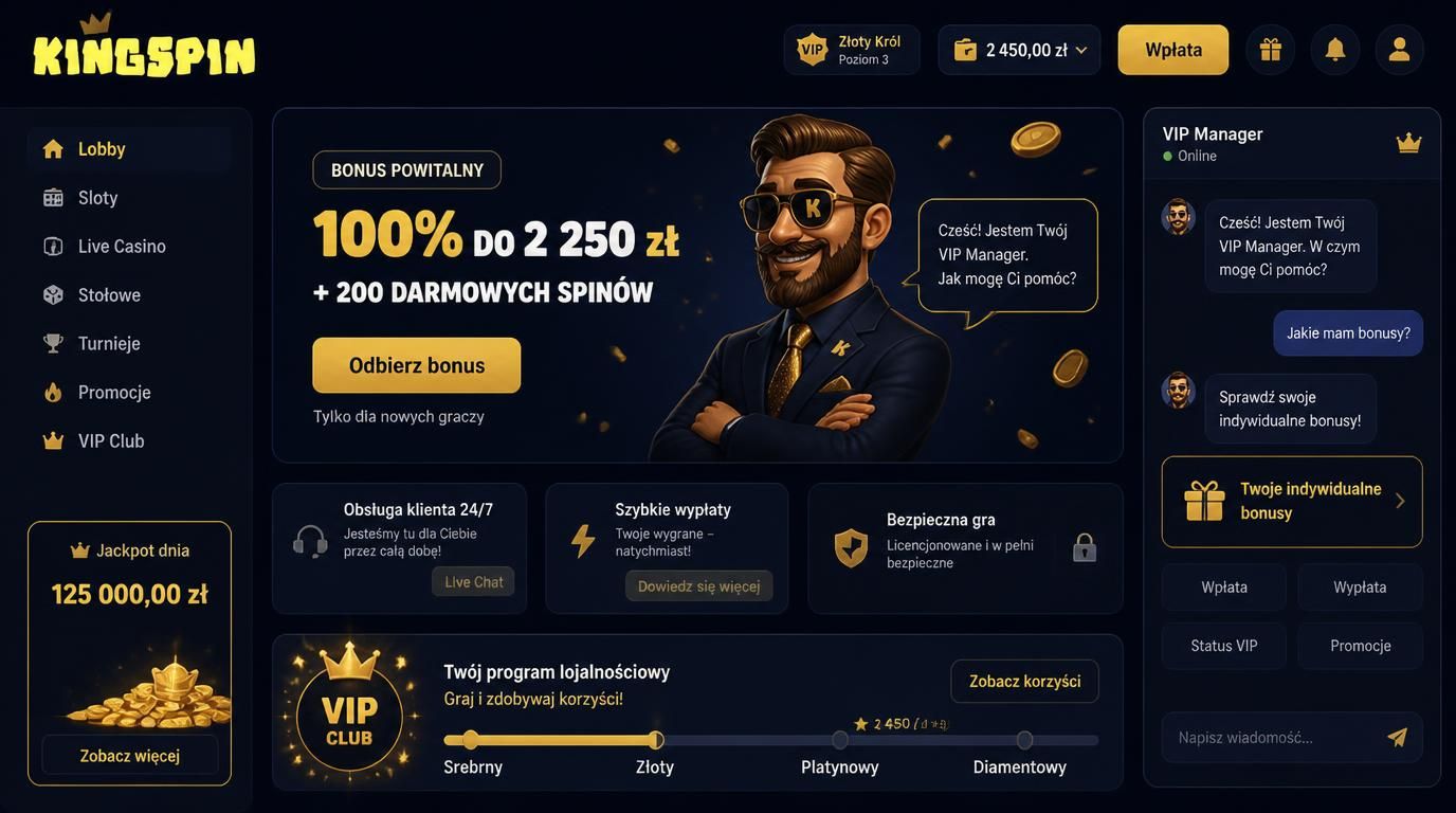 konsultant VIP i personalizowane bonusy w Kingspin Casino